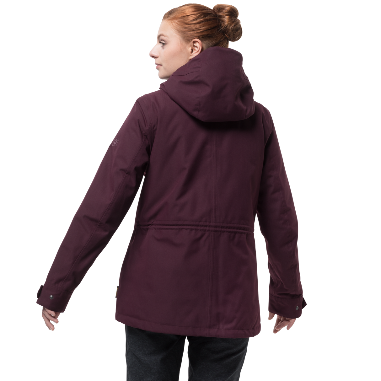 Jack Wolfskin Mora Women Jacket Ladies Winter Warm Coat Hood Waterproof Burgundy