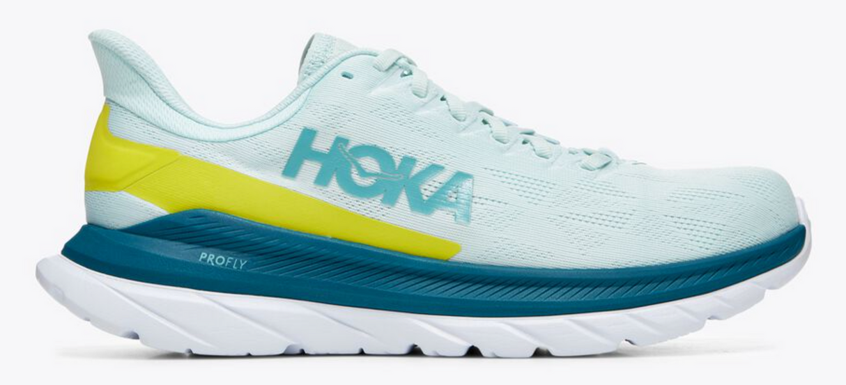 Hoka One Mens Mach 4 Everyday Shoes Sneakers - Blue Glass/Evening Primrose