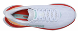 Hoka Mens Mach 4 Running Sneakers Runners Lightweight Shoes - White/Fiesta