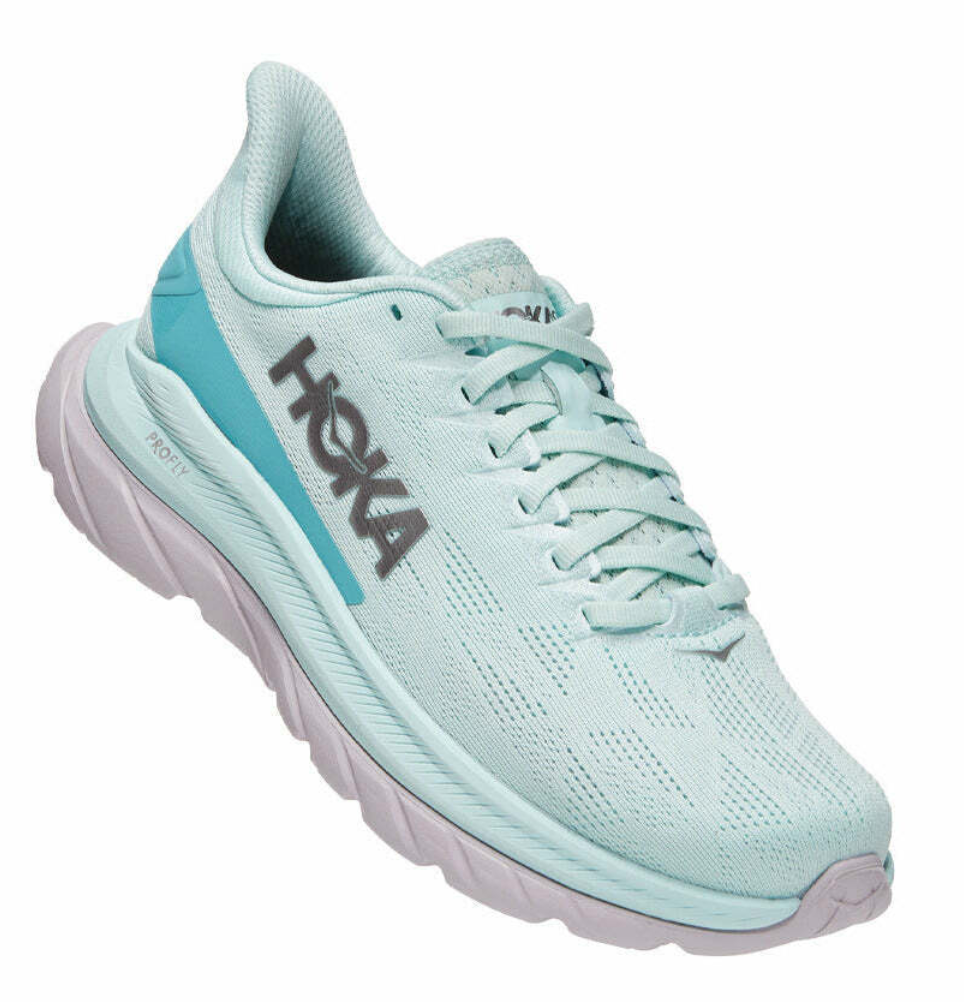 Hoka Womens Mach 4 Running Shoes Sneakers Runners - Blue Grass Coastal Shade