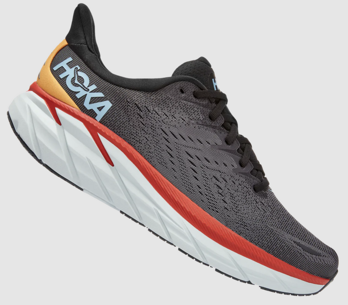 Hoka Mens Clifton 8 Sneakers Running Athletic Shoes - Anthracite/Castlerock