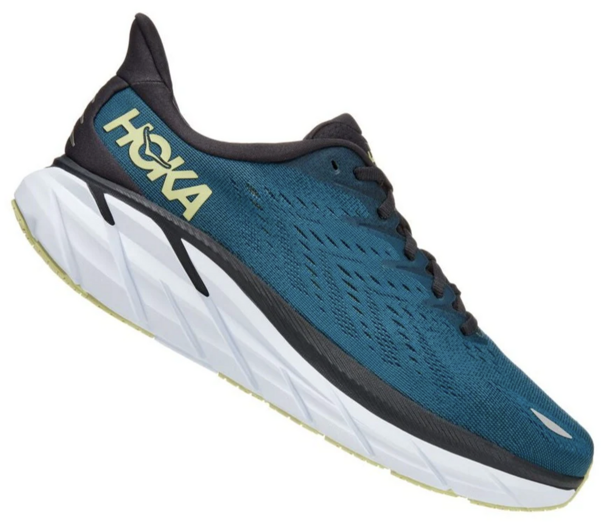 Hoka Mens Clifton 8 Sneakers Runners Lighweight Shoes - Blue Coral/Butterfly