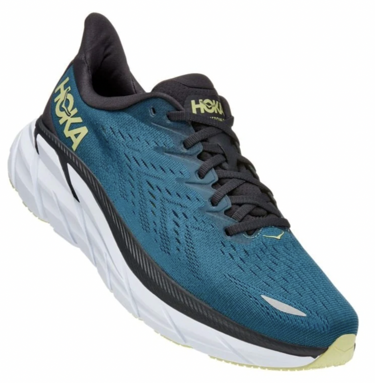 Hoka Mens Clifton 8 Sneakers Runners Lighweight Shoes - Blue Coral/Butterfly