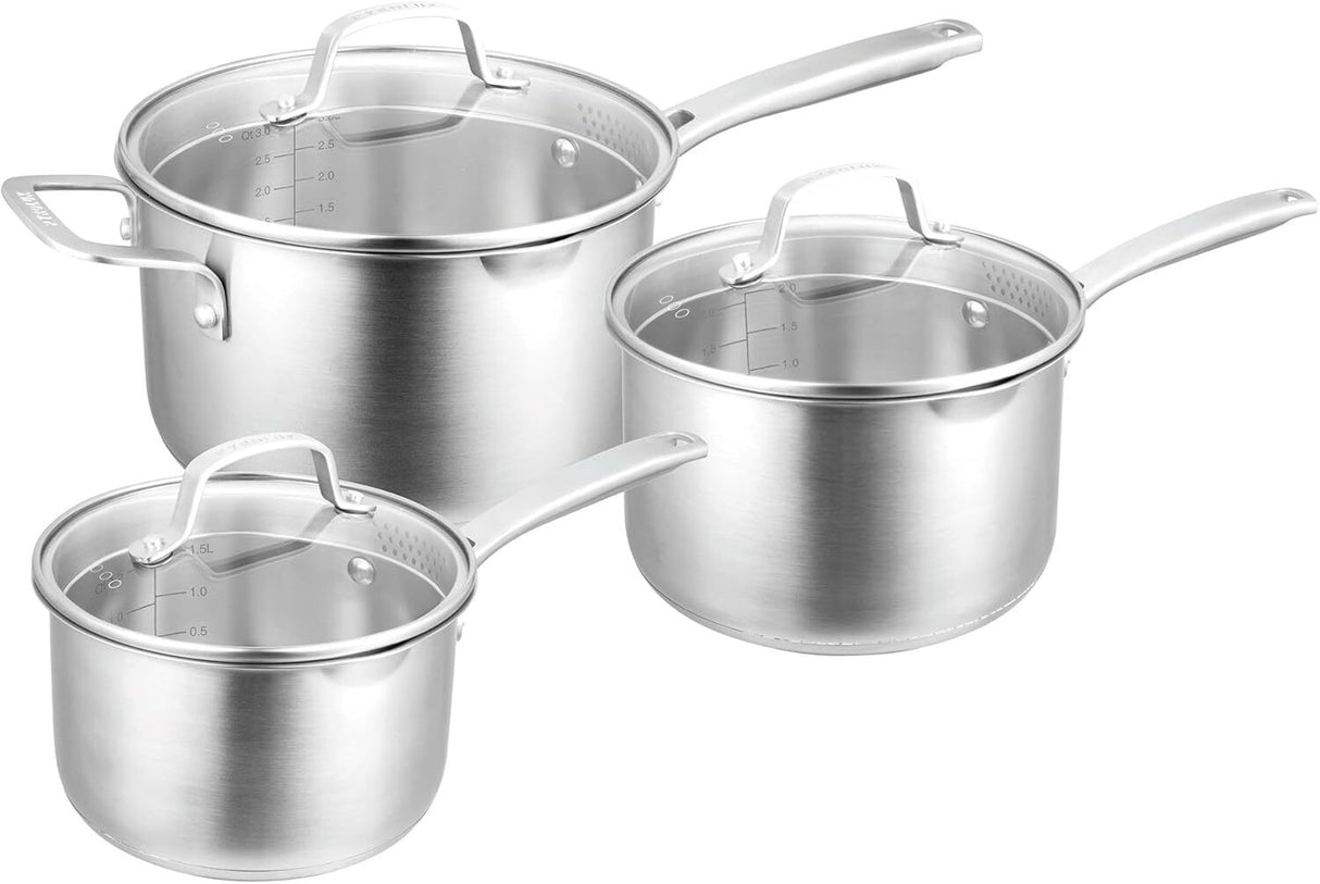 Pyrolux Stainless Steel Radius 85 Saucepan 3-Piece Set