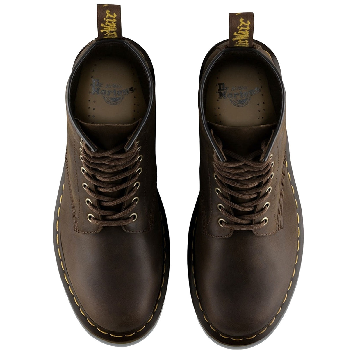 Dr. Martens 1460 8 Up Crazy Horse Leather Boots Shoes - Gaucho Brown