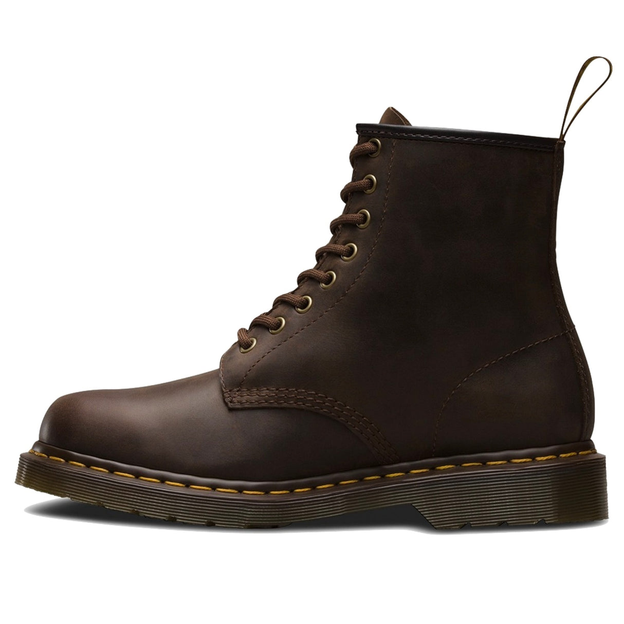 Dr. Martens 1460 8 Up Crazy Horse Leather Boots Shoes - Gaucho Brown