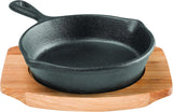 Pyrolux Pyrocast Skillet Cast Iron Fry Pan 10cm with Maple Tray Black