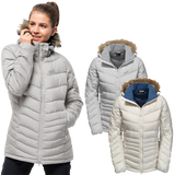 Jack Wolfskin Womens Duck Down Puffer Quilted Jacket Winter Warm w/ Hood