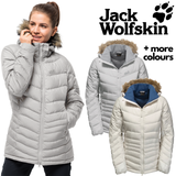 Jack Wolfskin Womens Duck Down Puffer Quilted Jacket Winter Warm w/ Hood