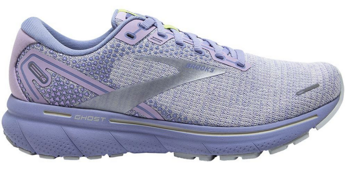 Brooks Womens Ghost 14 Sneakers Shoes Athletic Road Running - Lilac/Purple/Lime