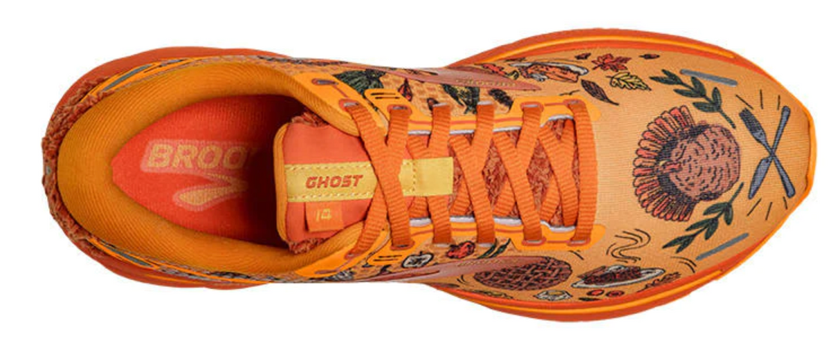 Brooks Womens Ghost 14 Sneakers Shoes Running Thanksgiving Edition - Orange