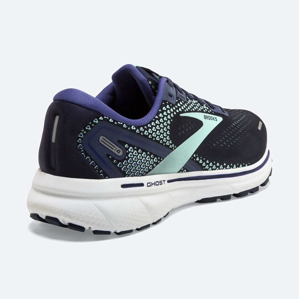 Brooks Womens Ghost 14 Sneakers Athletic Shoes Road Runners - Navy/Green