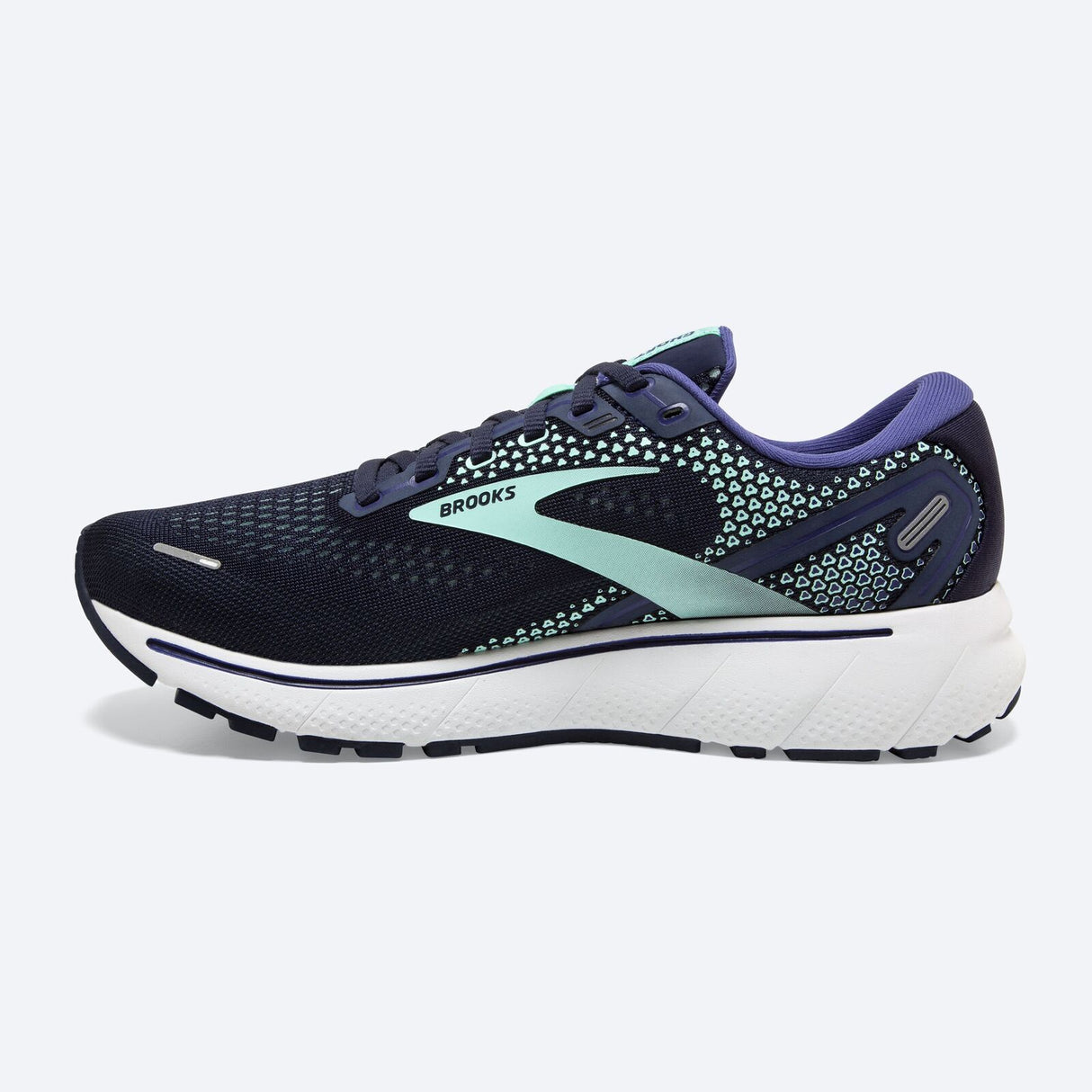 Brooks Womens Ghost 14 Sneakers Athletic Shoes Road Runners - Navy/Green