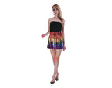 Ladies Adult Deluxe SEQUIN SKIRT Party Costume Dress Up Bling Fringe Tassel - Black