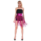 Sequin Belt w/Fringe Skirt Belly Dance Dancer Costume Party - Hot Pink