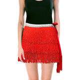 Adult Fringe Skirt Tassel Womens Dance Costume Party in Red