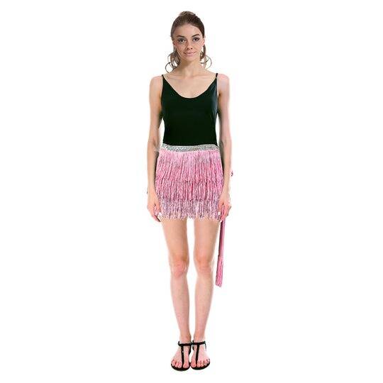 Adult Fringe Skirt Womens Costume Party in Light Pink