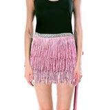 Adult Fringe Skirt Womens Costume Party in Light Pink