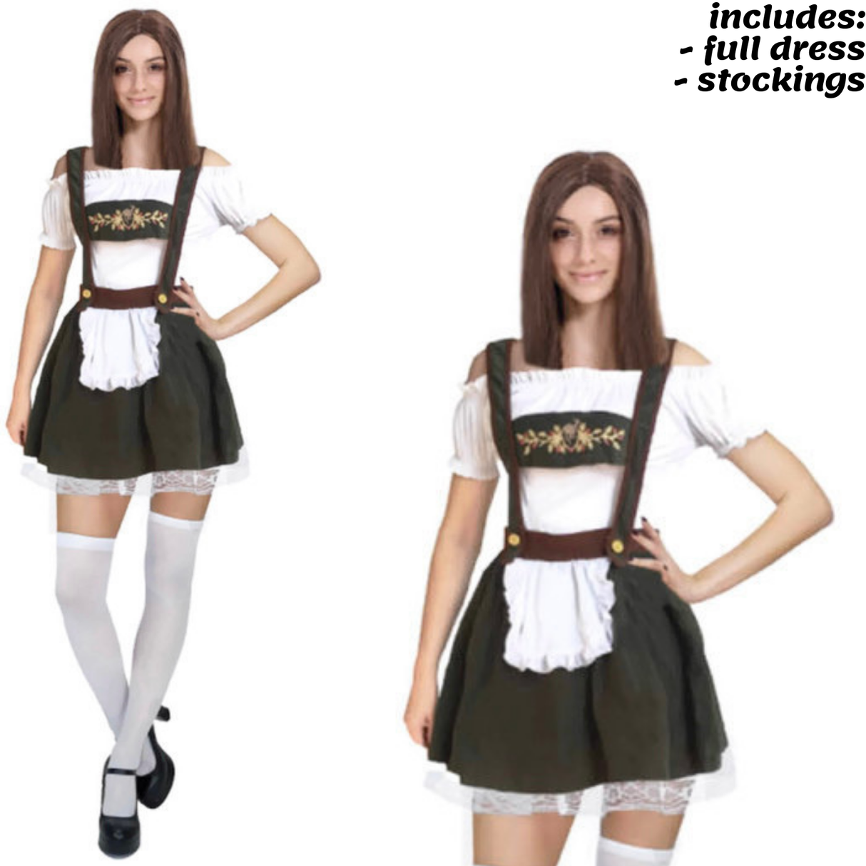 Womens Adult Beer Girl Bavarian Costume Oktoberfest German Cosplay Outfit