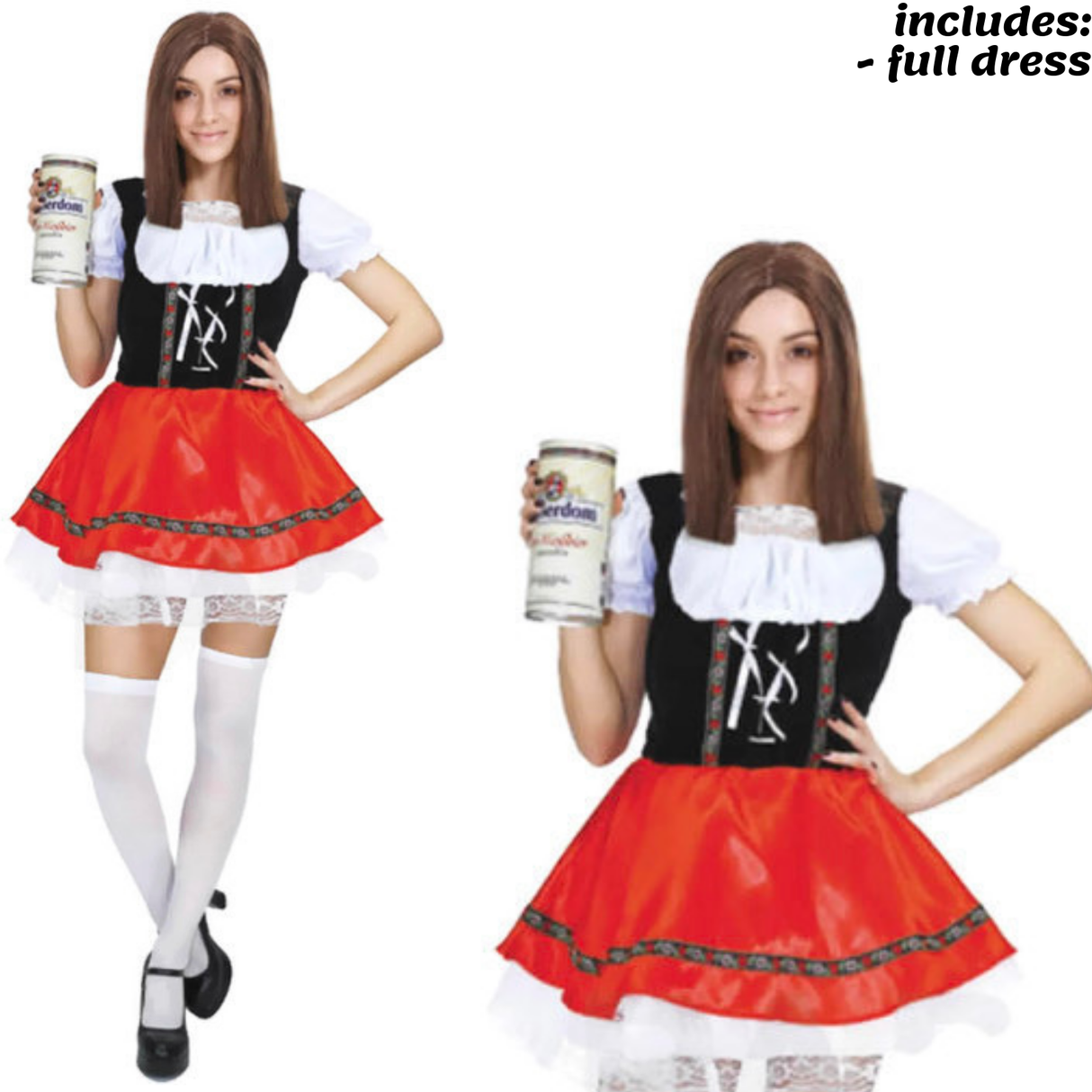 Adult Beer Girl Dress Costume Oktoberfest Fancy Cosplay Outfit