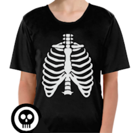 Adult Mens Womens Skeleton T Shirt Top Day Of The Dead Halloween Bones