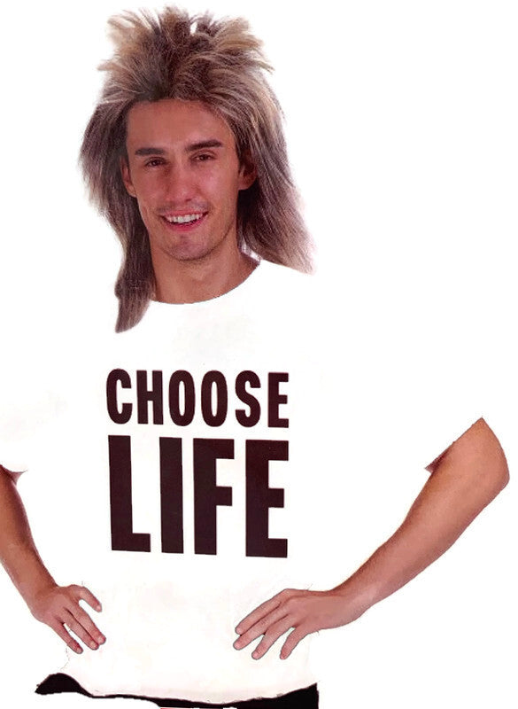 CHOOSE LIFE T Shirt George Michael Wham 80s Music Party Fun Printed Tee Costume