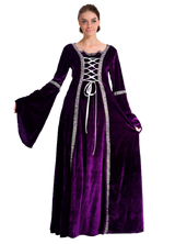 Womens Medieval Gothic Renaissance Costume Halloween Costume Party Robe - Purple