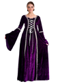 Womens Medieval Gothic Renaissance Costume Halloween Costume Party Robe - Purple