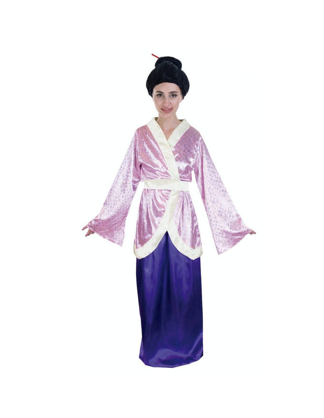 JAPANESE Kimono Costume Geisha Dress Oriental Japan Asian Adult Womens - Light Pink