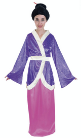 JAPANESE Kimono Costume Geisha Dress Oriental Japan Asian Adult Womens - Purple