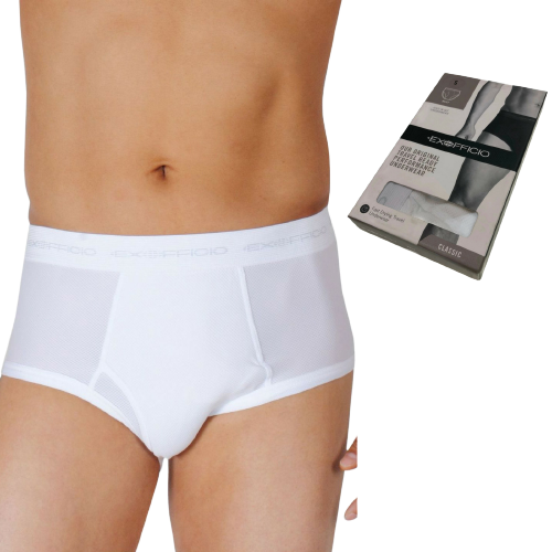 ExOfficio Mens Give N Go Briefs Underwear Travel Antimicrobial Undies - White