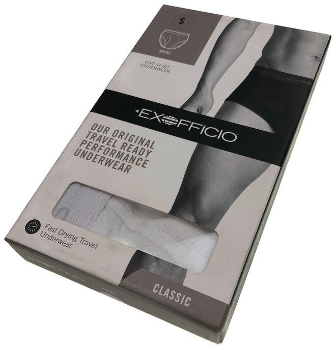 ExOfficio Mens Give N Go Briefs Underwear Travel Antimicrobial Undies - White