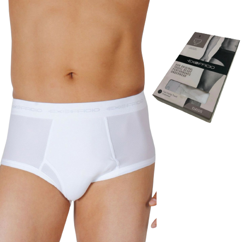 ExOfficio Mens Give N Go Briefs Underwear Travel Antimicrobial Undies - White