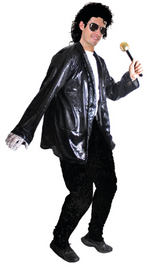 Adult Michael Mens Pop Star Costume Thriller Halloween - Black