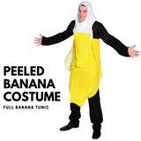 ADULT PEELED BANANA COSTUME Outfit Dress Up Party Halloween Funny Fruit