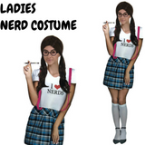 Adult Nerd Girl Costume Party Naughty Schoolgirl Geek Uniform Ladies