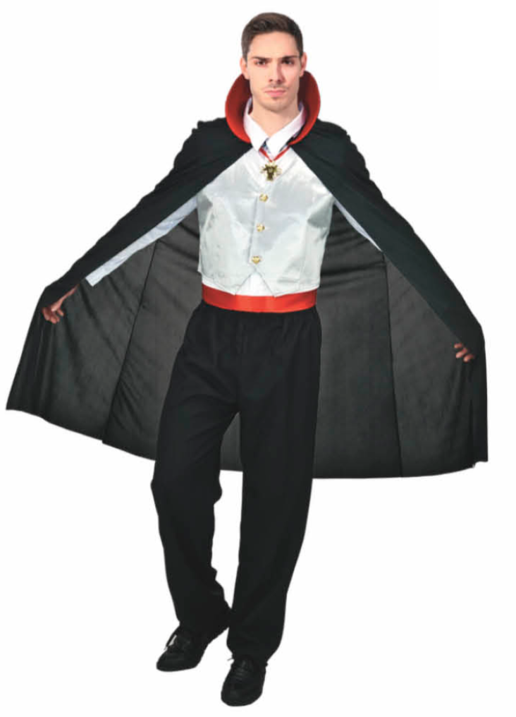 Mens Vampire Costume Adult Dracula Costume w/ Cape Party Dressup