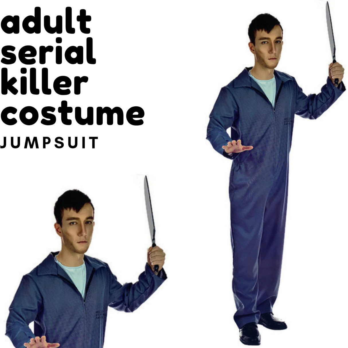 Adult Serial Killer Costume Halloween Party Cosplay Dress Up