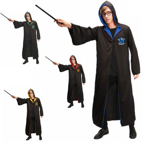 Harry Potter Adult Robe Cloak Gryffindor Slytherin Costume Cape Halloween - Gryffindor (Red)