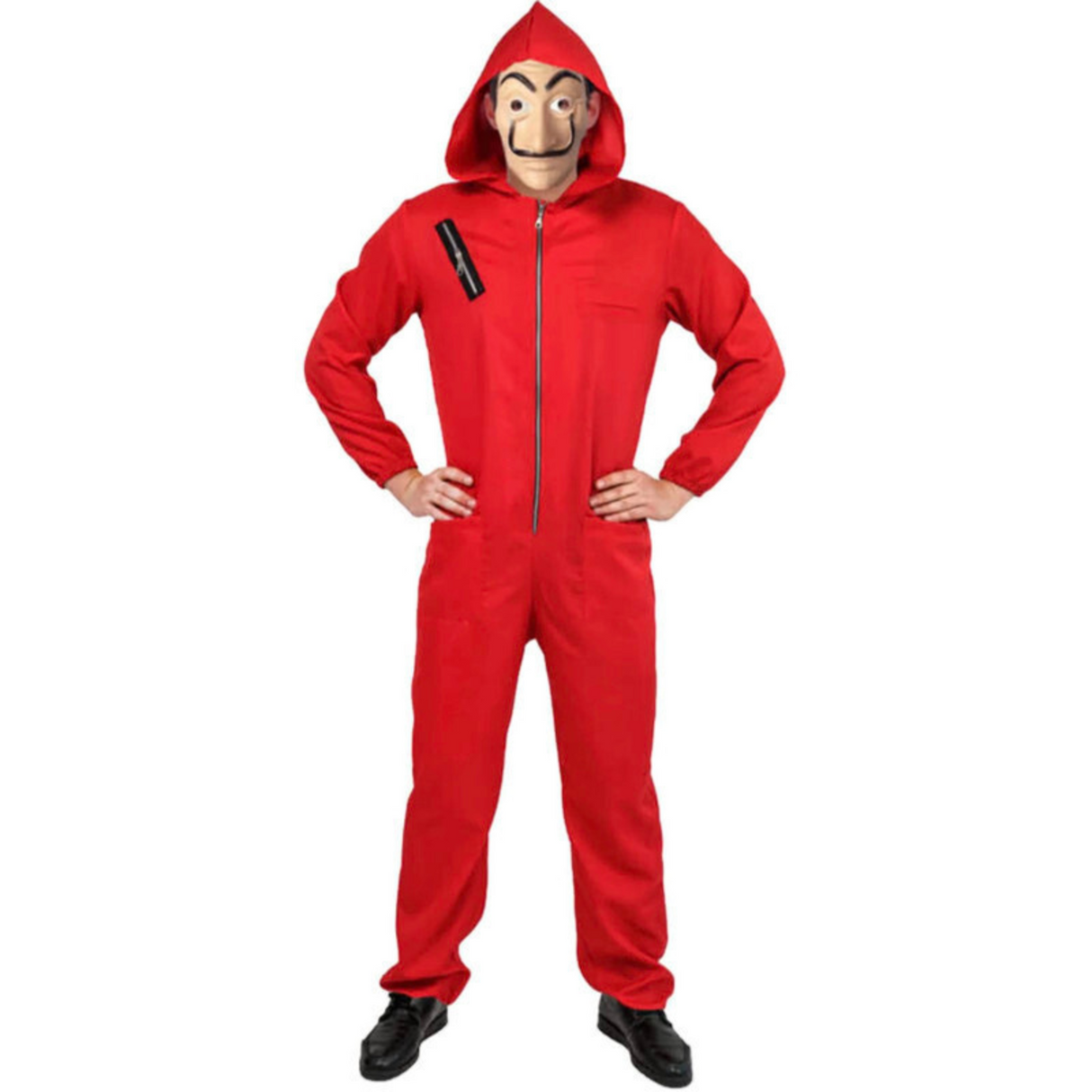 Salvador Dali La Casa De Papel Money Heist Red Jumpsuit Mask Costume Hoodie