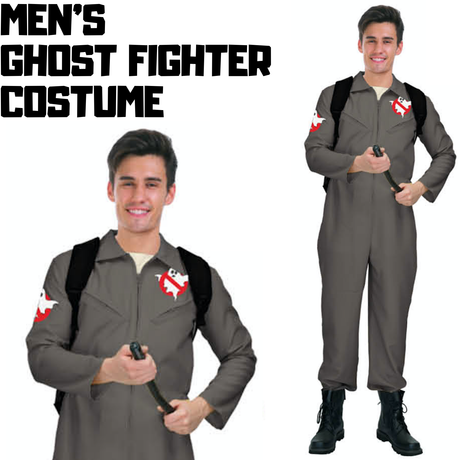 ADULT Ghost Fighter Costume Movie Cartoon Mens 80s 1980s Party