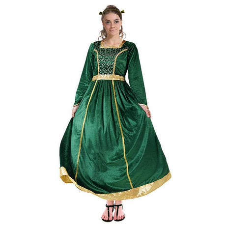 Adult Shrek Ogre Princess Fiona Costume Dress Up Book Week Party - Green