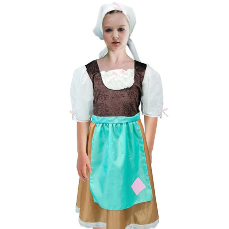 Girls Cinderella Book Week Halloween Costum - Dress & Headpiece