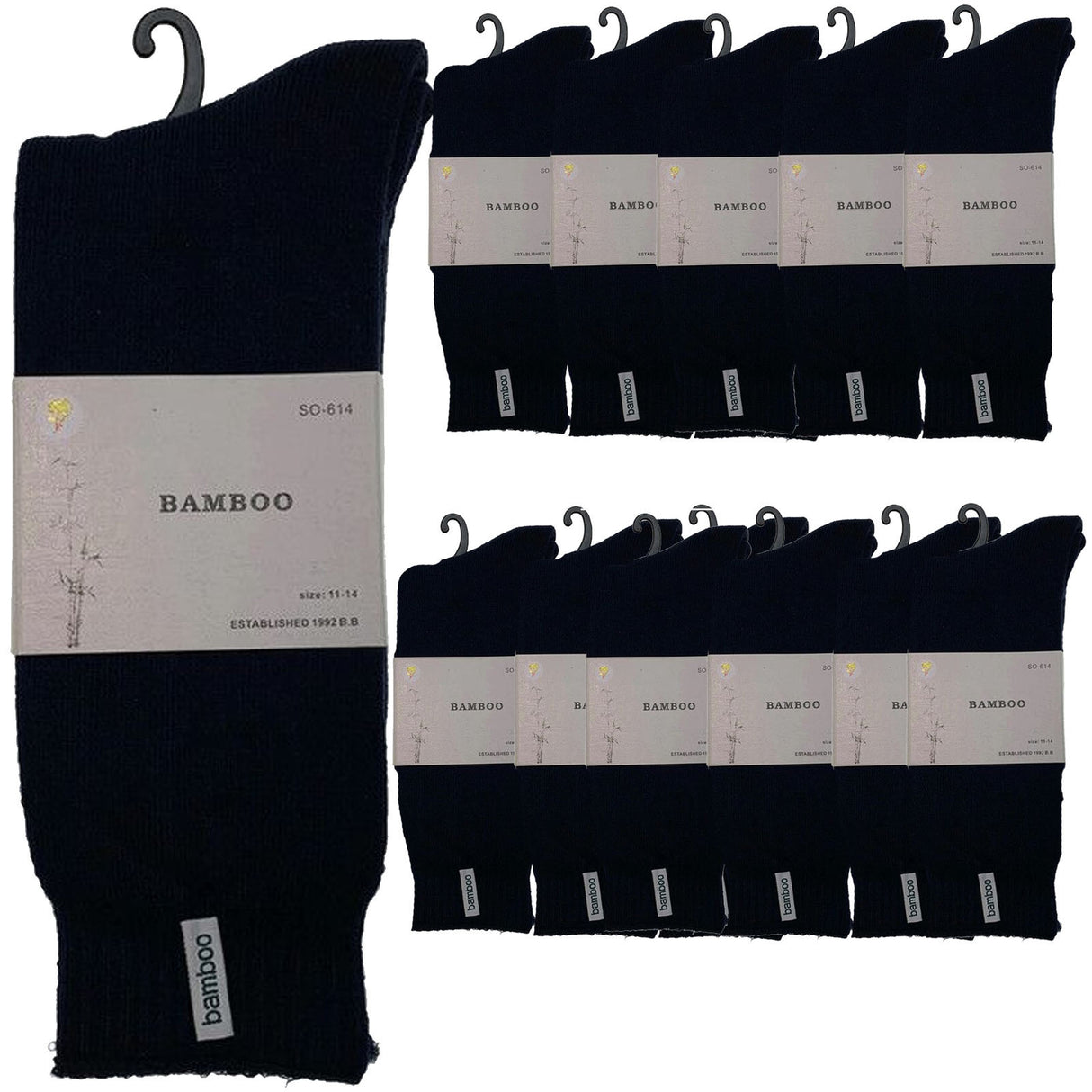 12 Pairs PREMIUM BAMBOO SOCKS Mens Heavy Duty Thick Work Socks BULK Cushion