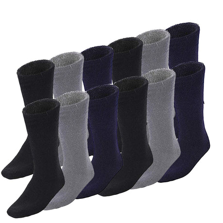 12 Pairs BAMBOO SOCKS Mens Heavy Duty Premium Thick Work Socks Cushion BULK - Black