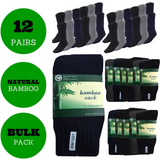 12 Pairs BAMBOO SOCKS Mens Heavy Duty Premium Thick Work Socks Cushion BULK