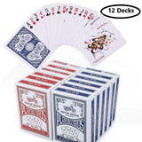 12 Decks CLASSIC PLAYING CARDS Standard Faces Mix Of Red & Blue BULK