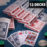 12 Decks CLASSIC PLAYING CARDS Standard Faces Mix Of Red & Blue BULK