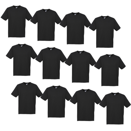 12X BULK Plain T Shirt 100% COTTON Assorted Colours S - XXL Mens Womens Top - Black