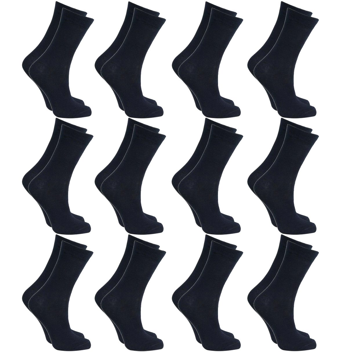 12x Pairs SCHOOL SOCKS Plain Cotton Rich Girls Boys School Uniform BULK